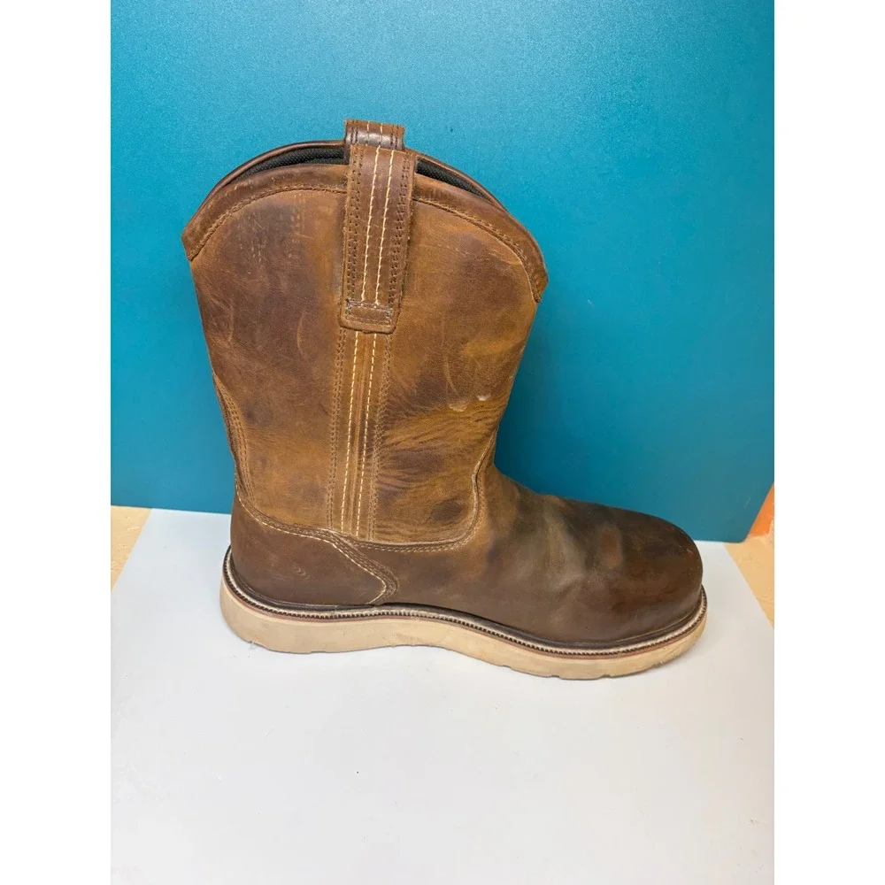 Ariat Mens 11EE Brown Leather Composite Toe Wedge Sole Work Boots